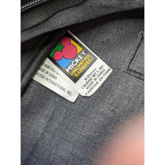 Vintage Disney Mickey Mouse Leather Backpack 90's Mickey Unlimited - Picture 7 of 8